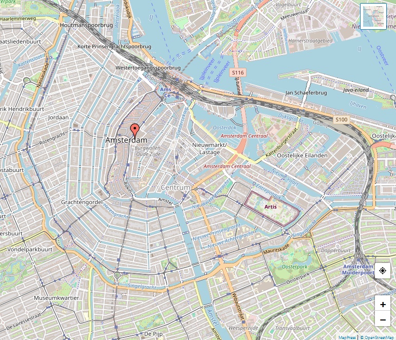 Kaart van Binnenstad, Amsterdam