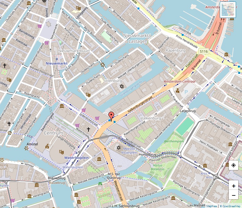 Kaart van Jodenbuurt, Amsterdam