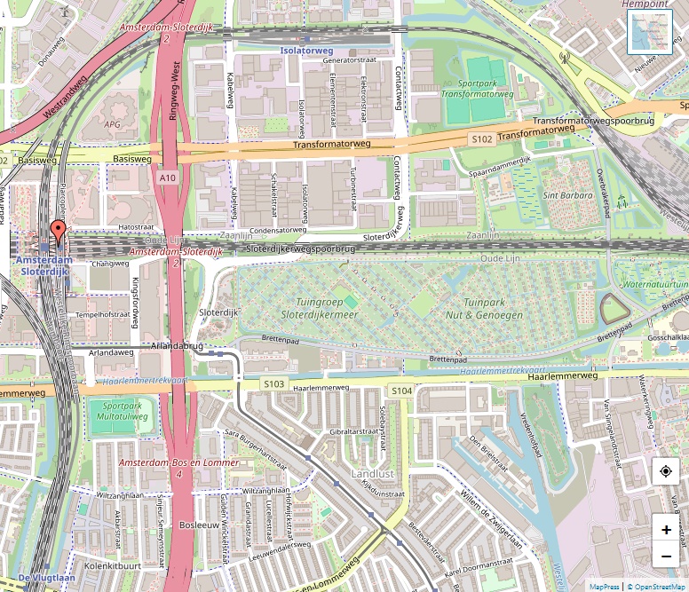 Kaart van Sloterdijk, Amsterdam